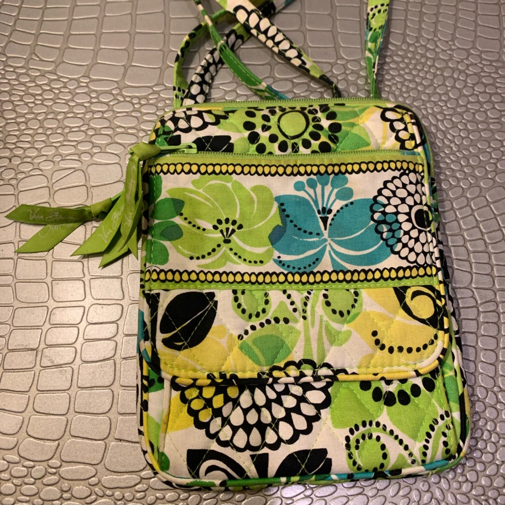 Retired Lime’s Up Vera Bradley Pattern Mini-Hipster Crossbody Bag